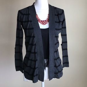 LAST CHANCE EXPRESS Dark Gray Striped Cardigan